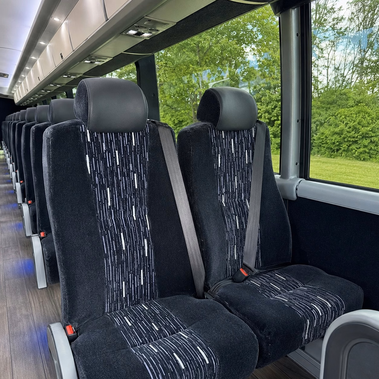 56 passenger charter bus inside