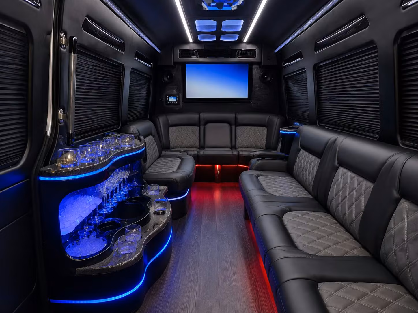 bus rental options for long beach trips