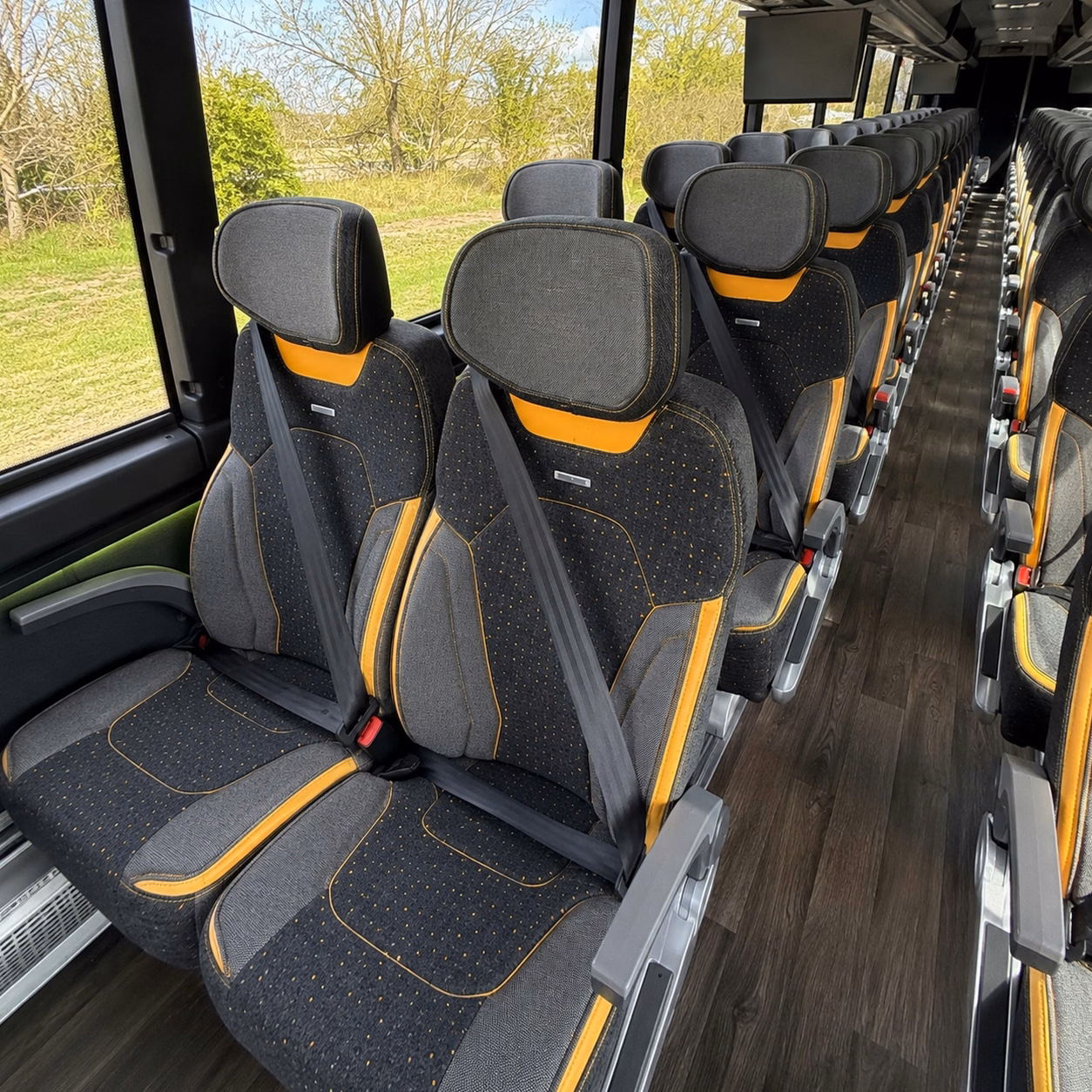 long beach charter bus interior